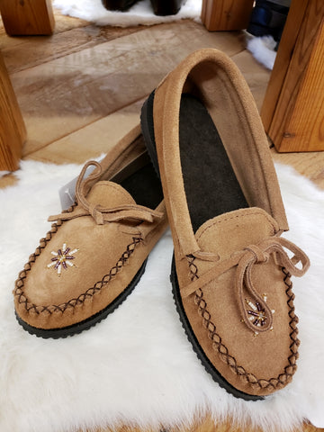 Suede Moccasin with Rubber sole, Moka #8536L