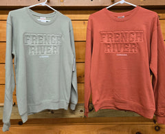 French River Embossed Adult Crewneck Sweatshirt #2070. Regular $39.98, NOW ON SALE 20% OFF!