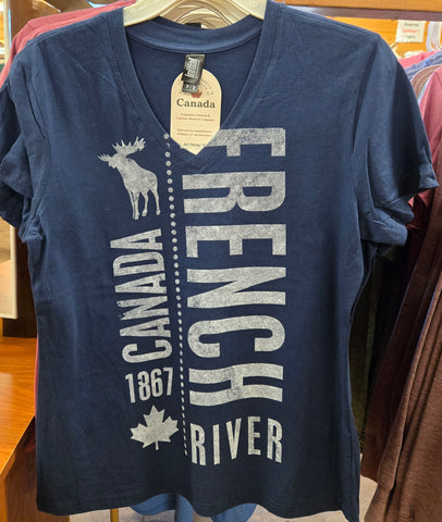 Women's V-neck French River T-shirt regular $24.98 NOW ON SALE 20% OFF!