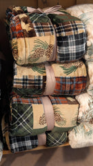 Plush Throw Blanket- Tree Plaid