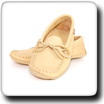 Leather Double Sole Indoor Moccasin Natural #3105M