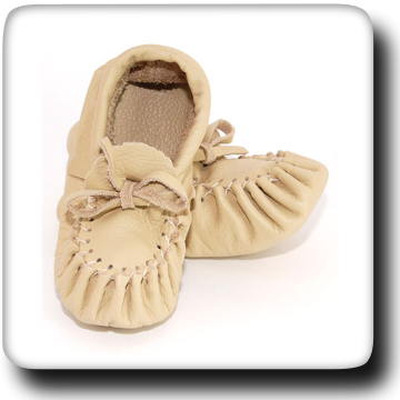 Leather Moccasin Deer Tan #120B (size 2-6)