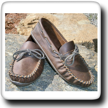 Leather Moccasin with Rubber sole, Peanut #1762