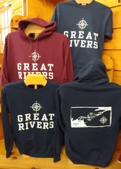 Great Rivers Shirts with Map on the Back