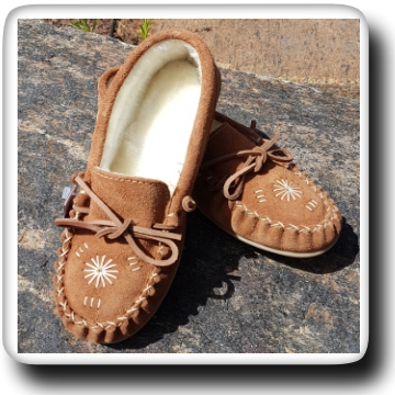 Suede Moccasin with rubber sole, Golden #2662L